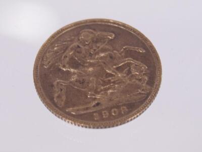 An Edward VII gold half sovereign