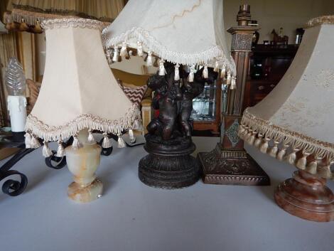 Six various table lamps