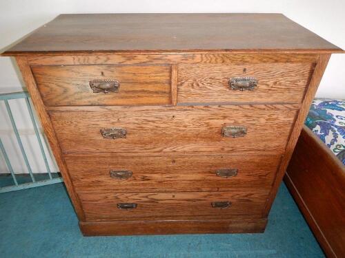 An Edwardian oak chest