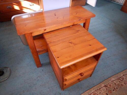 A pine bedside pedestal chest