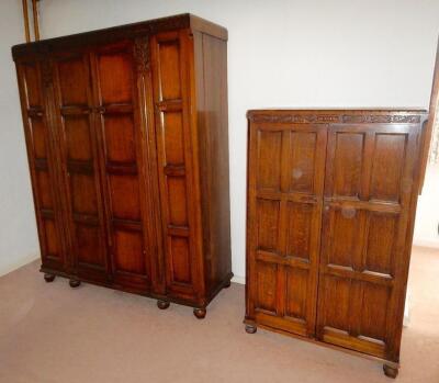 An oak three piece bedroom suite by Waring & Gillow Limited