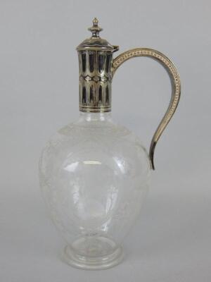 A Victorian glass claret jug