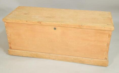 A Victorian pine cabinet makers or blanket chest