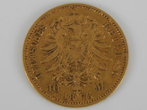 A gold ten Deutsch mark coin