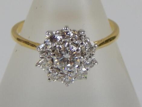 A diamond cluster ring