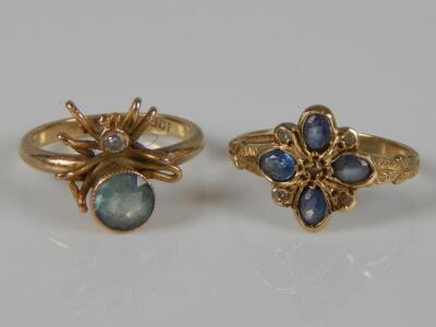 Two 9ct gold dress rings