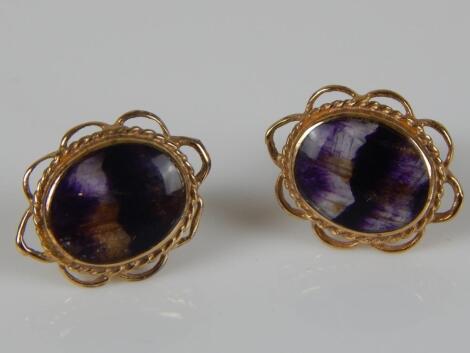 A pair of 9ct gold earrings