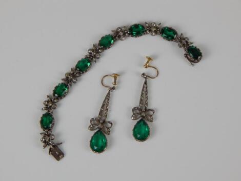 An earring and bracelet set