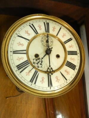 A late 19thC Vienna type walnut wall clock - 2