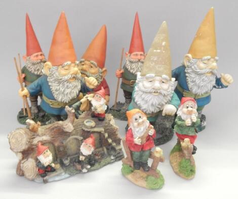 A quantity of garden gnomes and gnome figures