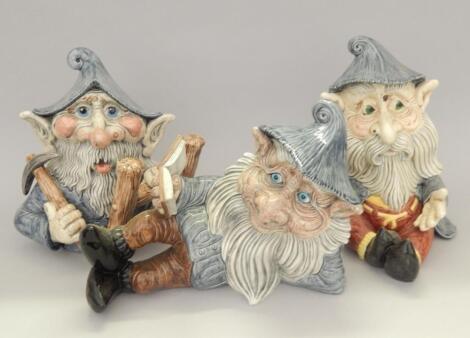 Three Studio Pottery garden gnomes