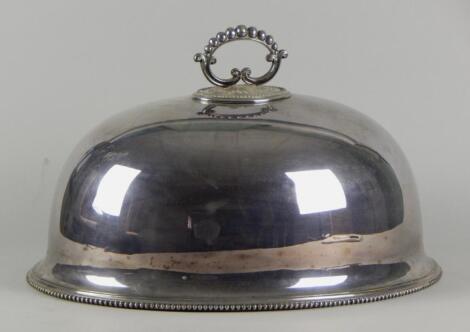 An early 20thC oval silver plated meat dish cover