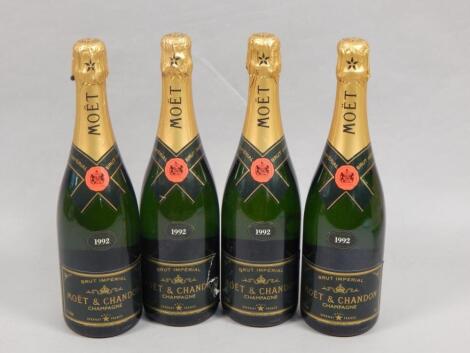 Four bottles of 1992 Moet & Chandon Brut Imperial Champagne