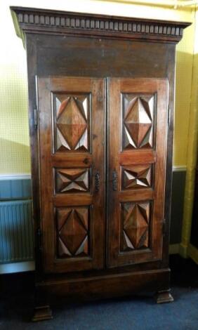 An early 19thC French chestnut armoire