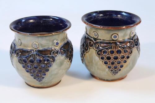 A pair of early 20thC Royal Doulton stoneware vases