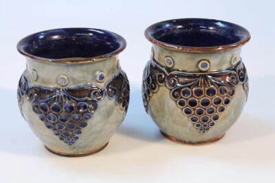 A pair of early 20thC Royal Doulton stoneware vases