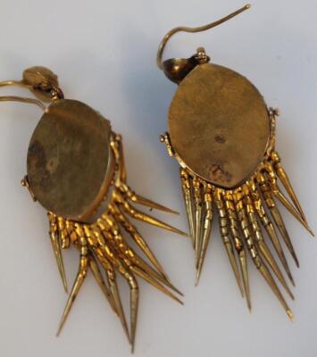 A pair of Victorian Etruscan revival ear pendants - 2