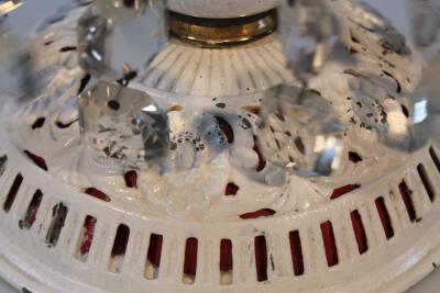 A late 19thC Bohemian ruby glass lustre - 2