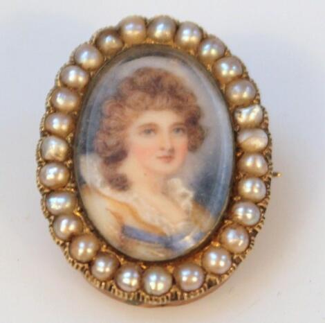 A late 19thC portrait pendant brooch
