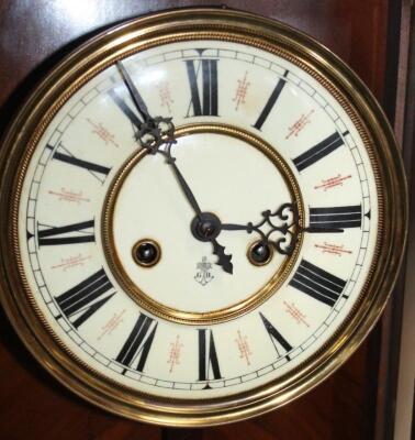 A late 19thC walnut cased Vienna wall clock - 2