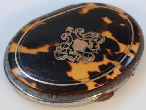 An early 20thC French tortoiseshell coin case