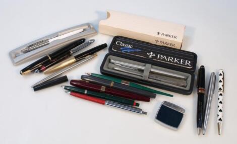 Various fountain and ballpoint pens