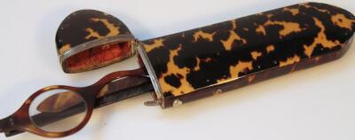 A late 19thC tortoiseshell and white metal spectacles case - 3