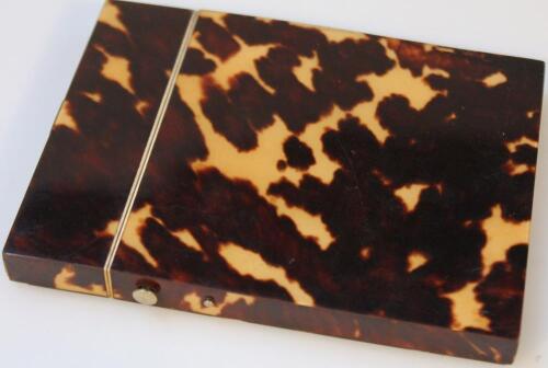 A 19thC tortoiseshell card case