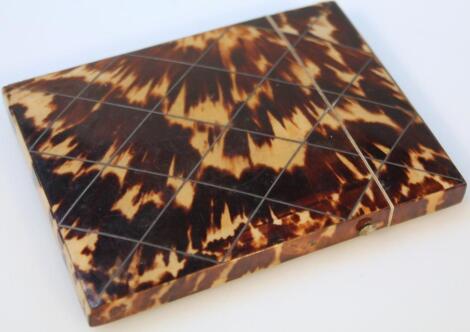 A 19thC tortoiseshell card case