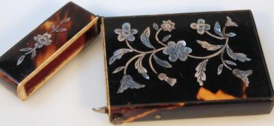 A Victorian tortoiseshell and mother of pearl card case - 3