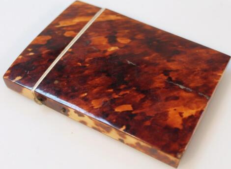 A Victorian tortoiseshell card case