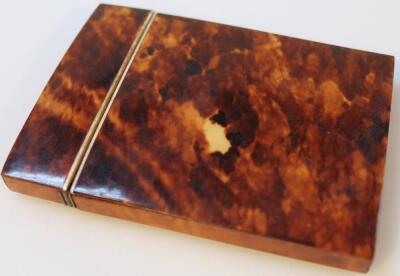 A Victorian tortoiseshell card case - 2