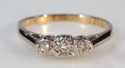 A three stone ladies' dress ring