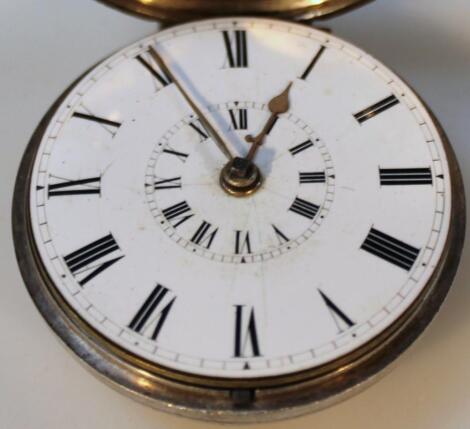 A William IV silver pair cased half hunter pocket watch