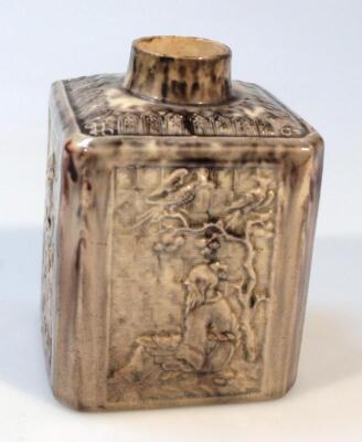 An 18thC Staffordshire Whieldon type tortoiseshell pottery tea caddy - 2