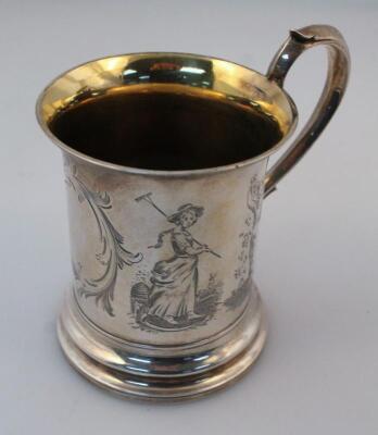 A Victorian silver gilt cup