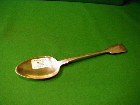 A Victorian silver fiddle pattern basting spoon