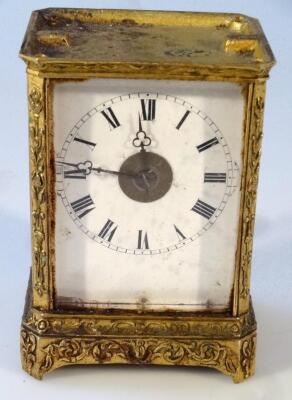 A 19thC gilt metal carriage clock