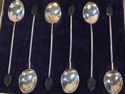 A set of six 20thC Continental polychrome enamel teaspoons - 3