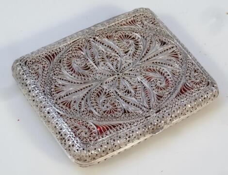 An early 20thC filigree cigarette case
