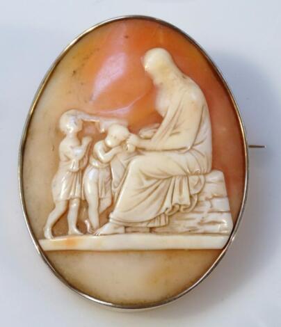 An oval shell cameo