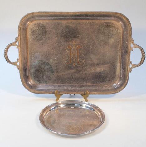 An early 20thC silver plated tea tray