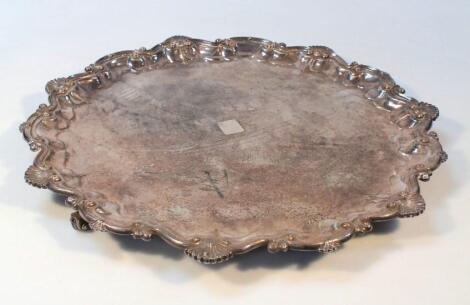 A 19thC silver plated salver