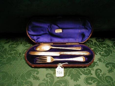 A Victorian silver christening cutlery set