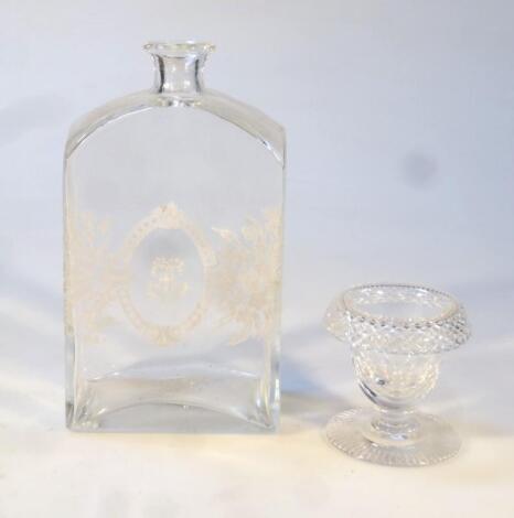 A glass decanter