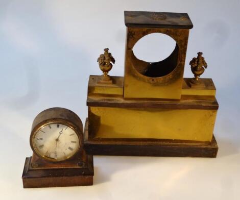 A 19thC brass clock case