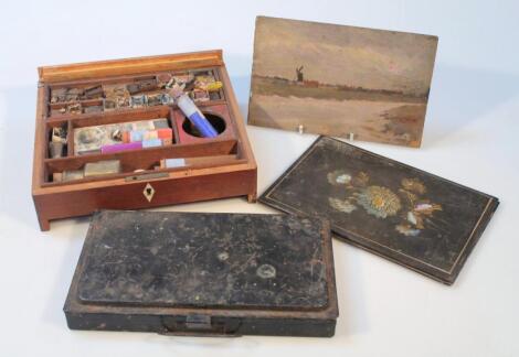 A late 19thC/early 20thC part artist's box