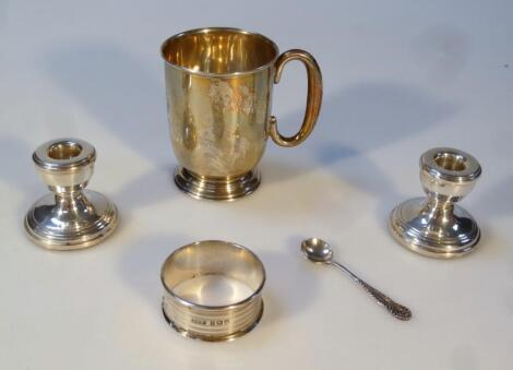 A George V silver christening cup