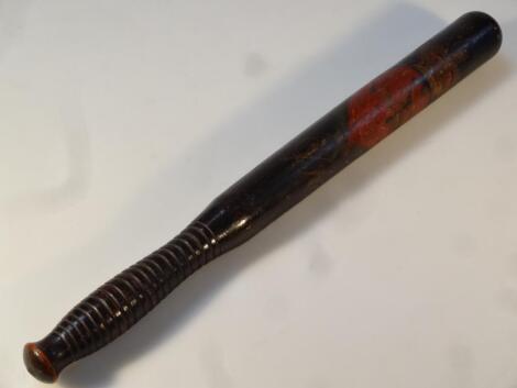 A Victorian ebonised oak truncheon