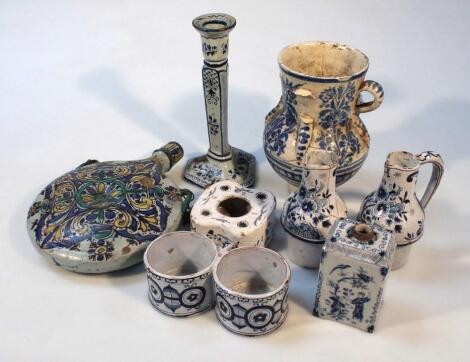 Various tin glazed earthenware